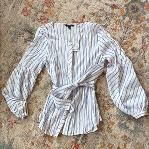 Banana Republic Blue and White Striped Blouse